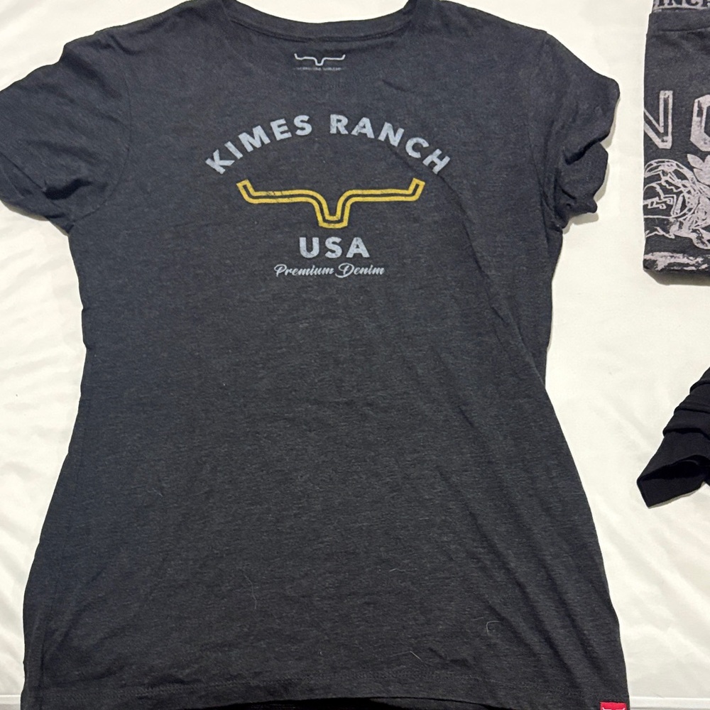Kimes Ranch Charcoal Tee with Gold Logo